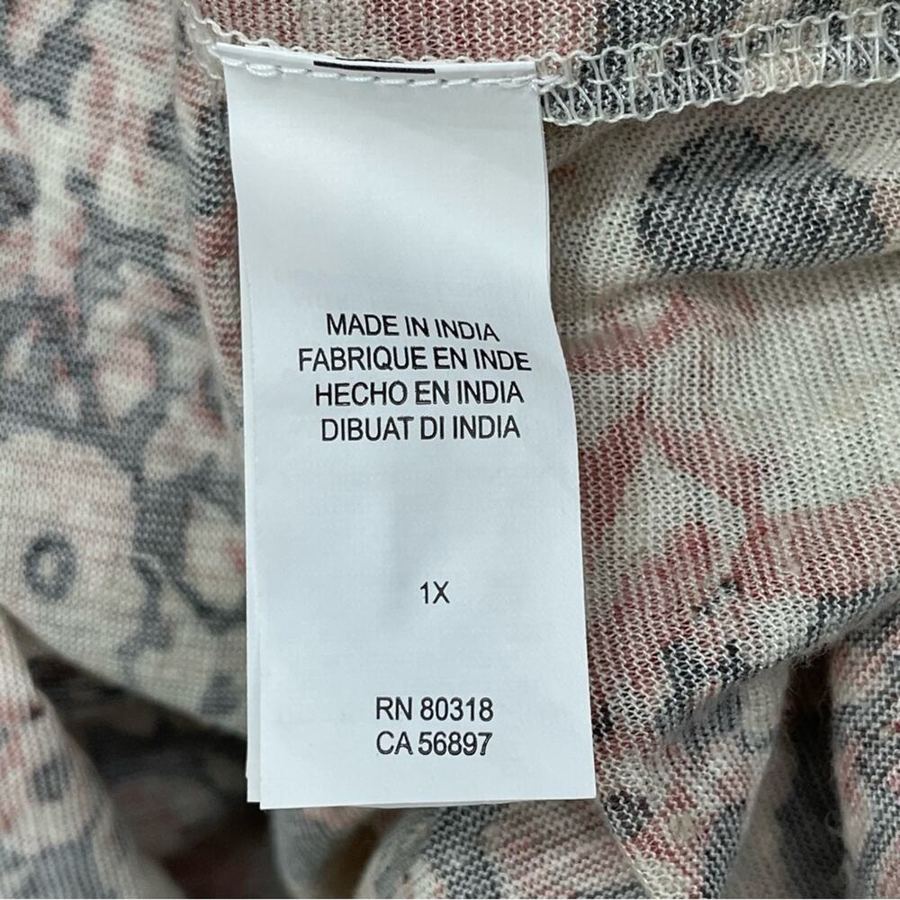 Lucky Brand Women's Printed Woven Mix Peasant Top Size 1X - Picture 7 of 12